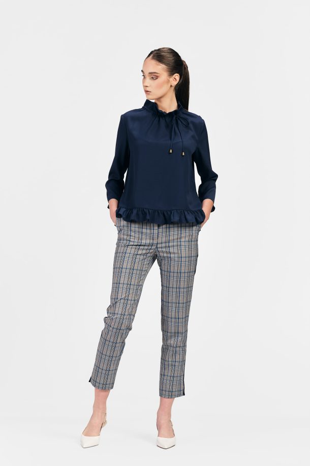 Pantalon dama RVL - gri /albastru