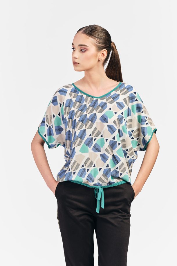 Bluza dama RVL - alb/vernil