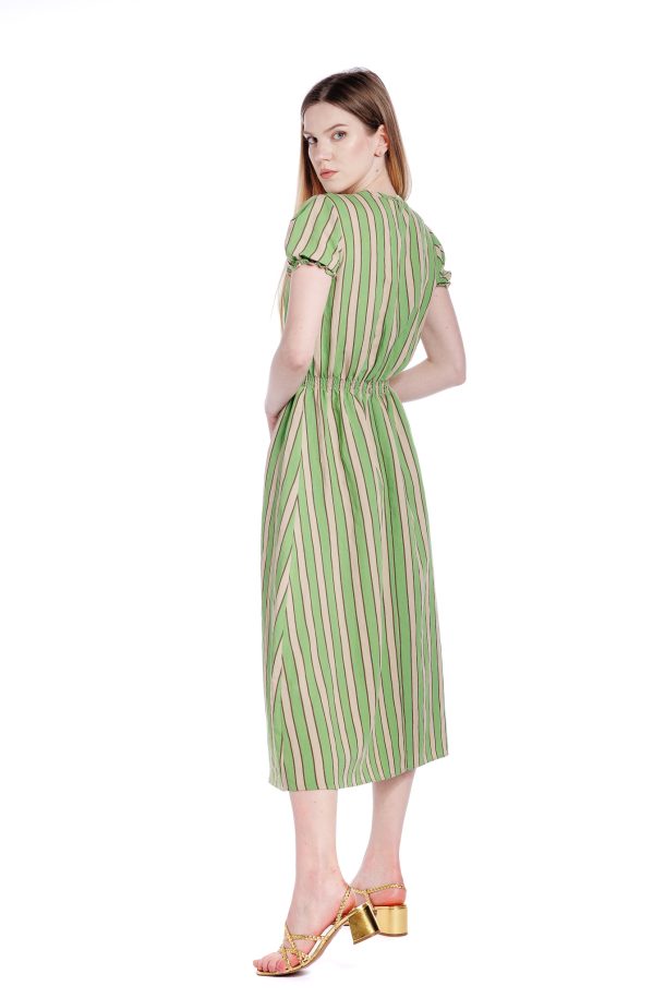 Rochie in verde dungi