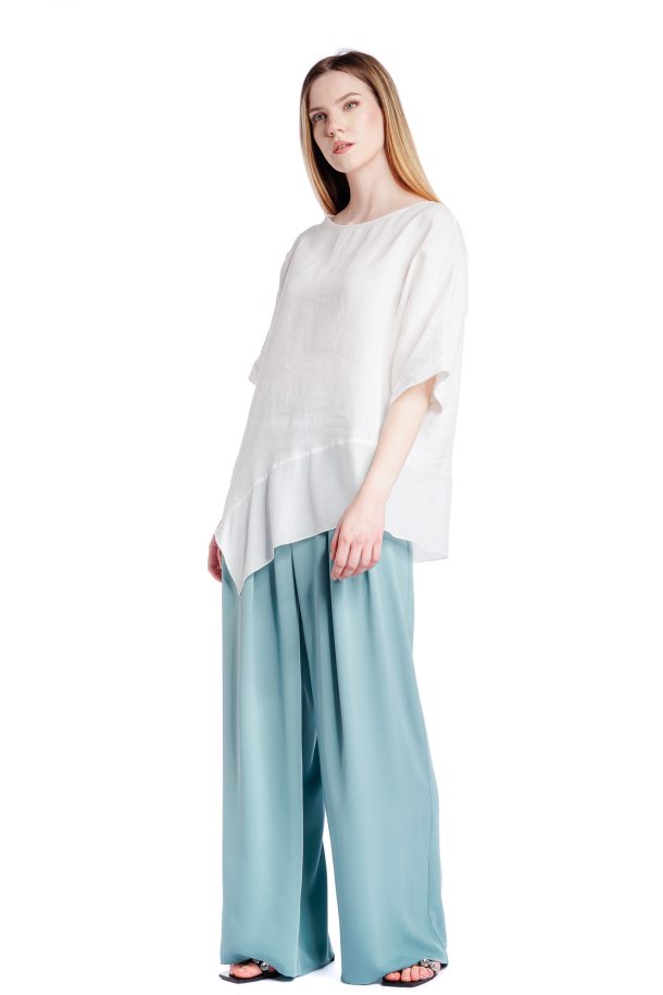 Bluza alba oversize din in RVL