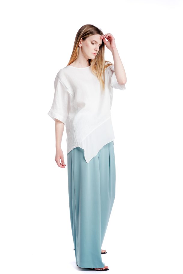 Bluza alba oversize din in RVL