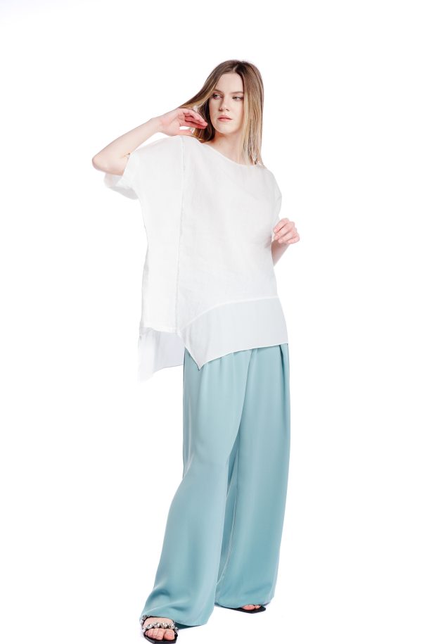 Bluza alba oversize din in RVL