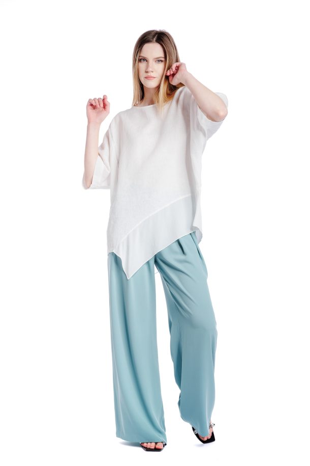 Bluza alba oversize din in RVL