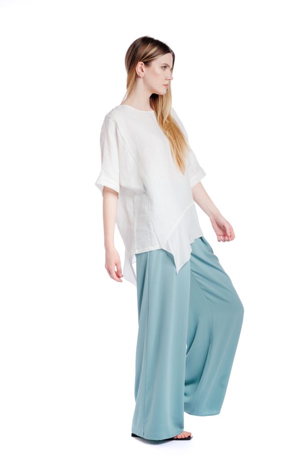 Bluza alba oversize din in RVL