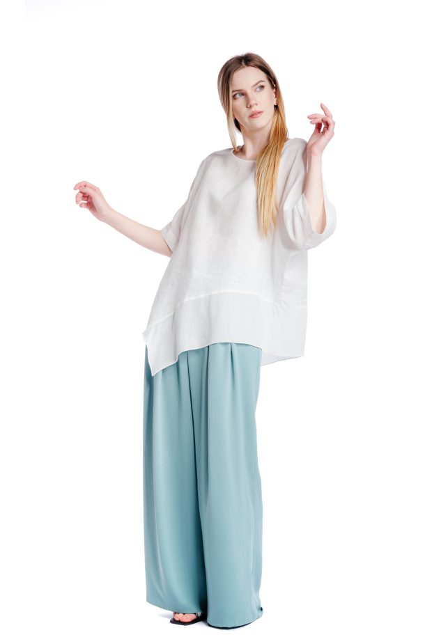 Bluza alba oversize din in RVL